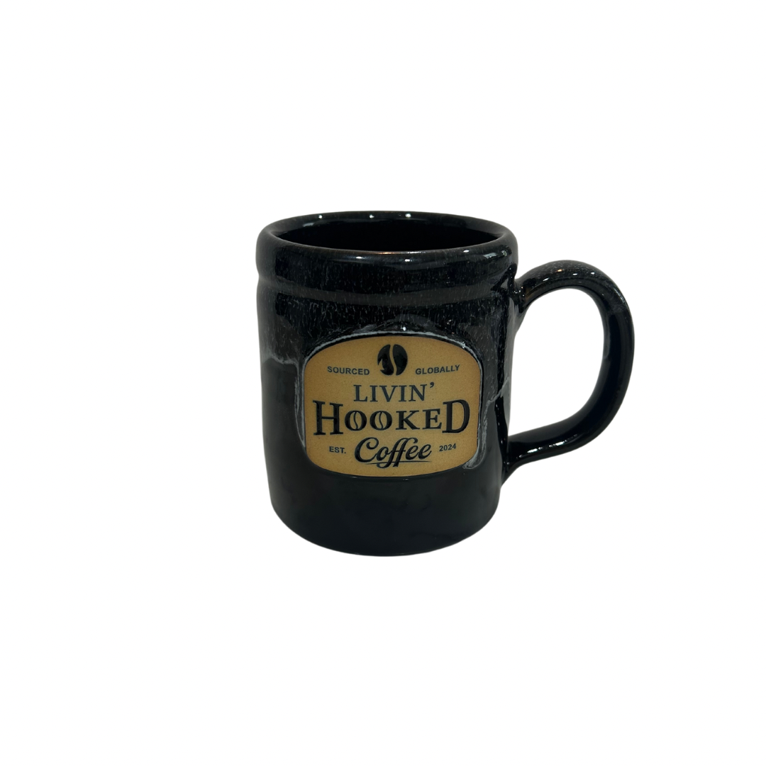 Hand thrown Livin' Hooked Mug SMALL