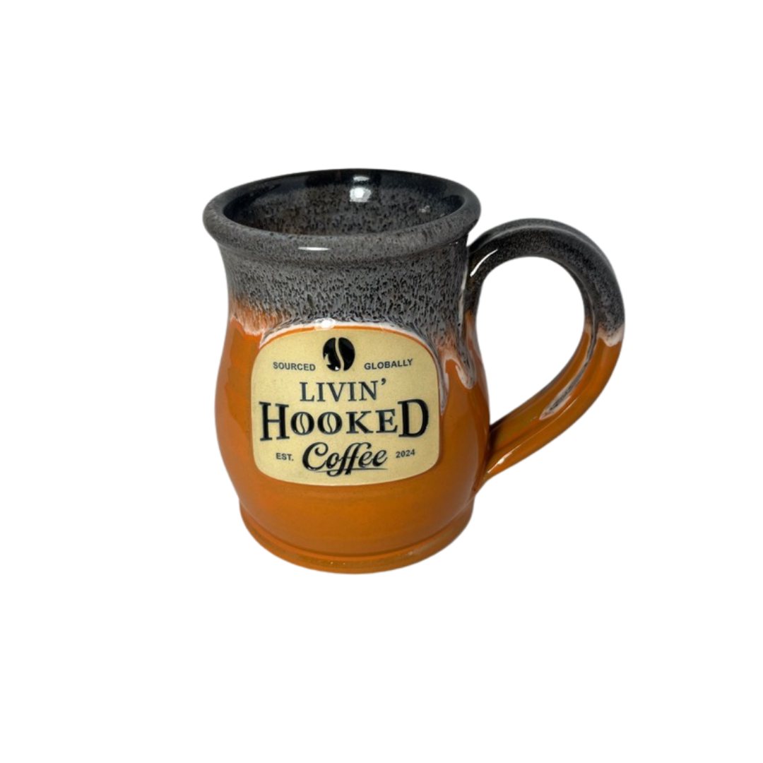 Hand thrown Livin' Hooked Coffee Mugs LRG